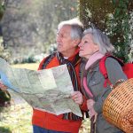 A retired couple plans a day's activities.